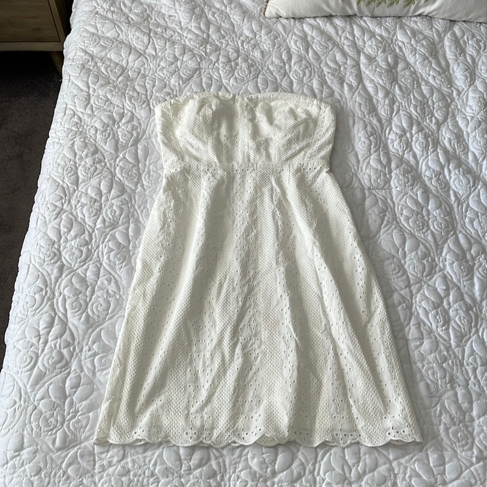 NWT jcrew eyelet strapless dress
